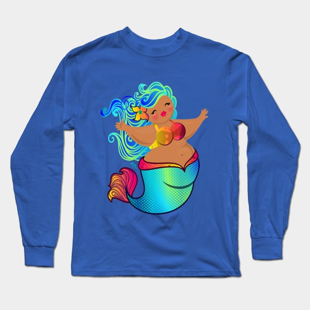 Chubby Mermaid Long Sleeve T-Shirt by Toni Tees